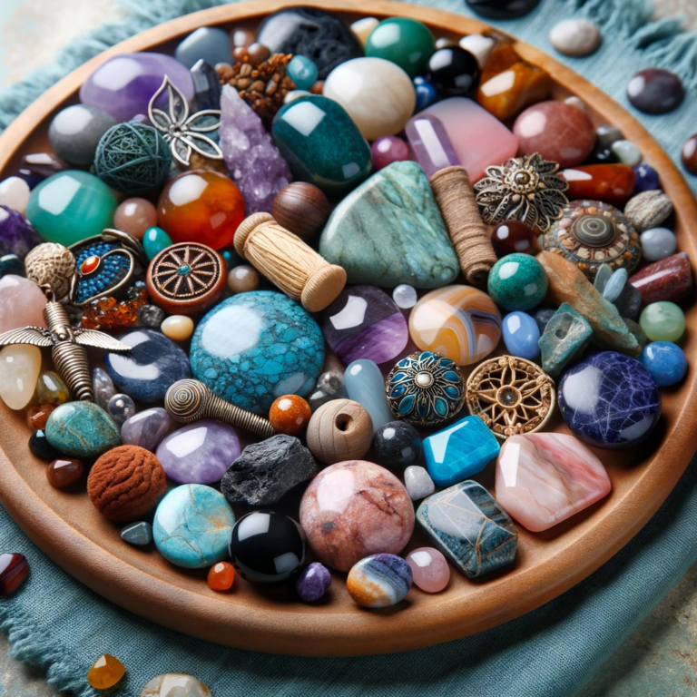 Verschiedene Heilsteine und Kristalle
